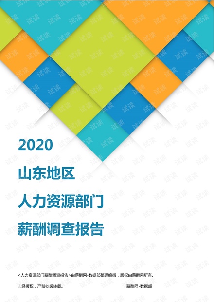 薪酬报告系列-2020山东地区人力资源部门薪酬调查报告.pdf