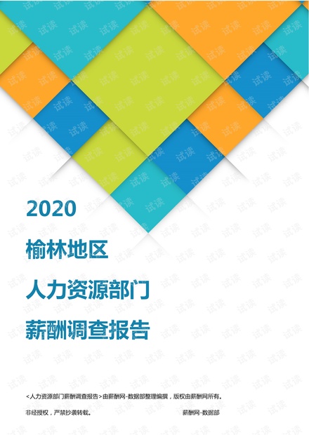 薪酬报告系列-2020榆林地区人力资源部门薪酬调查报告.pdf