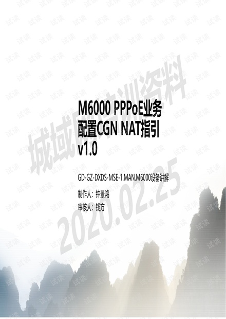 M6000 PPPoE业务配置CGN NAT指引v.2.0(1).pdf