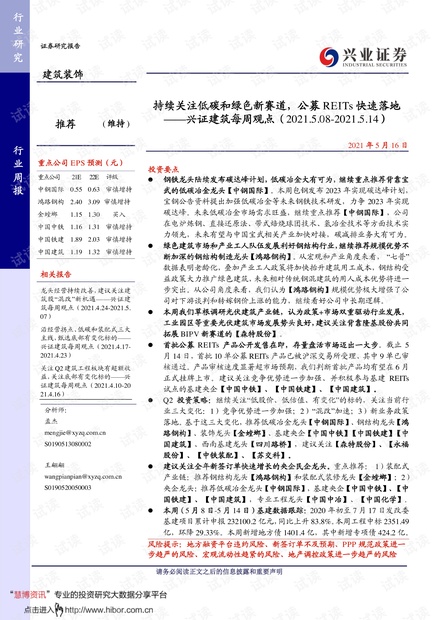 20210516-兴业证券-建筑行业周观点:持续关注低碳和绿色新赛道,公募REITs快速落地.pdf