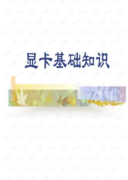 显卡基础知识 - 百度文库.pdf
