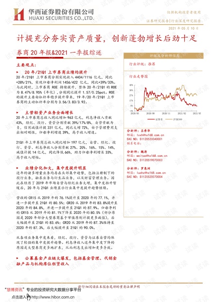 20210510-华西证券-证券行业券商20年报&2021一季报综述:计提充分夯实资产质量,创新蓬勃增长后劲十足.pdf