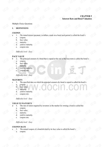公司理财(英文版)题库5.pdf