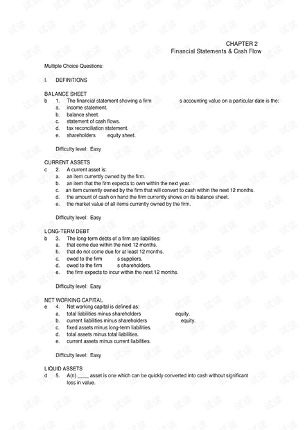 公司理财(英文版)题库2.pdf