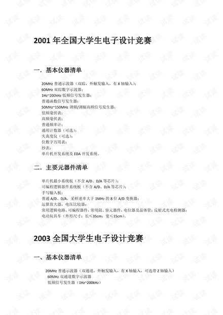 2001-2017历年全国大学生电子设计竞赛器件清单.pdf
