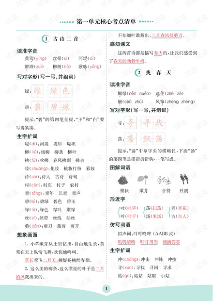 小学语文部编2年级(下册)核心考点清单.pdf