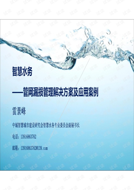 管网漏损管理解决方案及应用案例.pdf