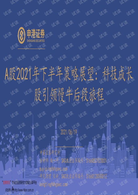 20210619-申港证券-A股2021年下半年策略展望:科技成长股引领慢牛后段旅程.pdf