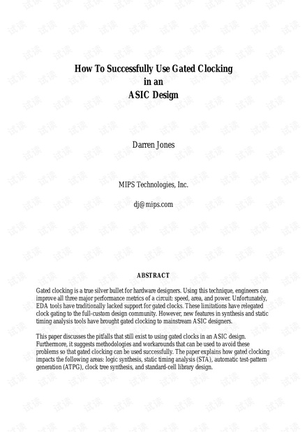 How To Successfully Use Gated Clocking in an ASIC design