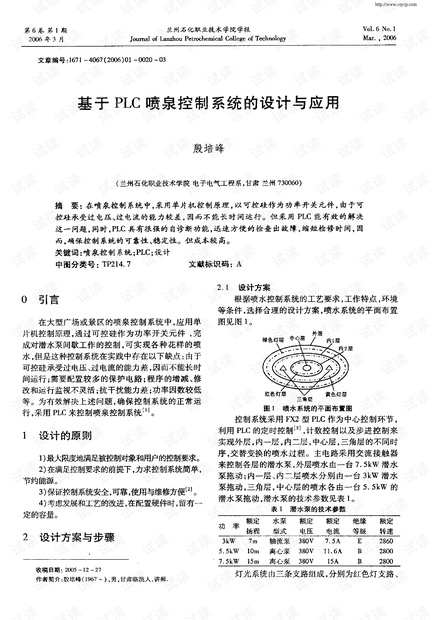 基于PLC喷泉控制系统的设计与应用
