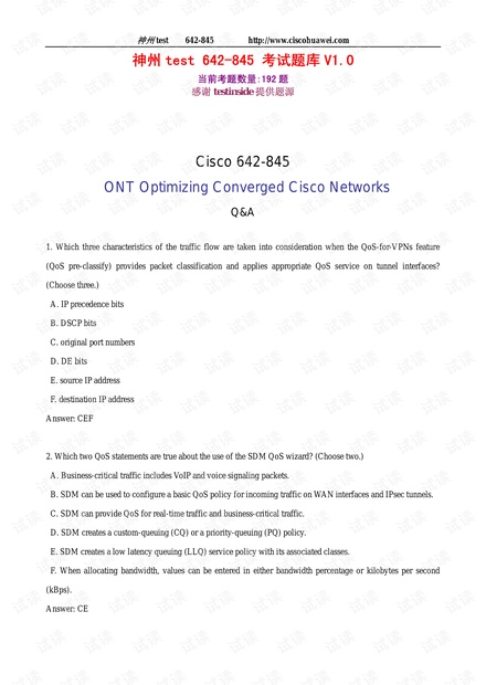 神州题库 CCNP 642-845 v1.0