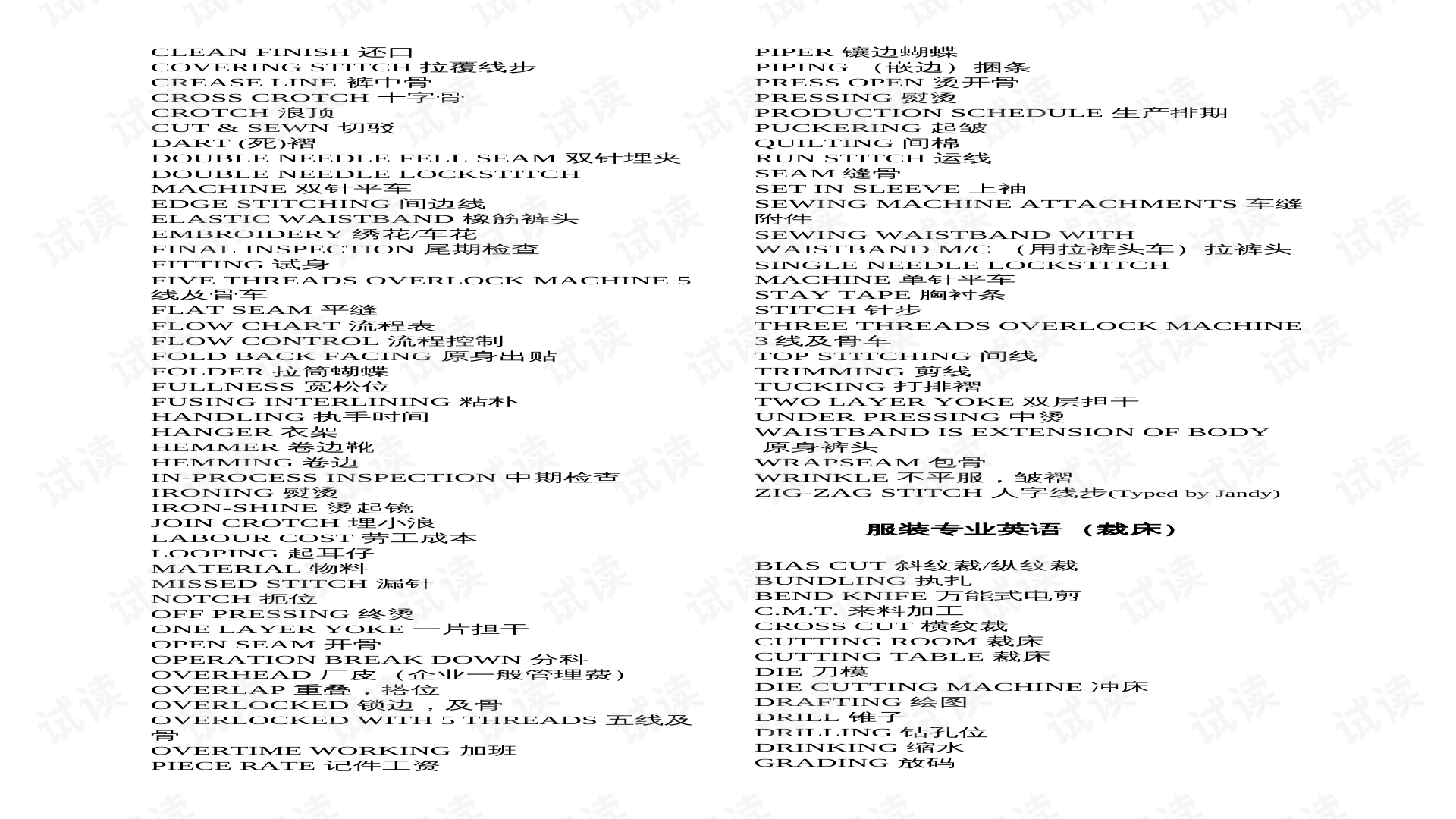 裁縫、洋裁用語的英語該如何表達？英語紙型也一併推薦