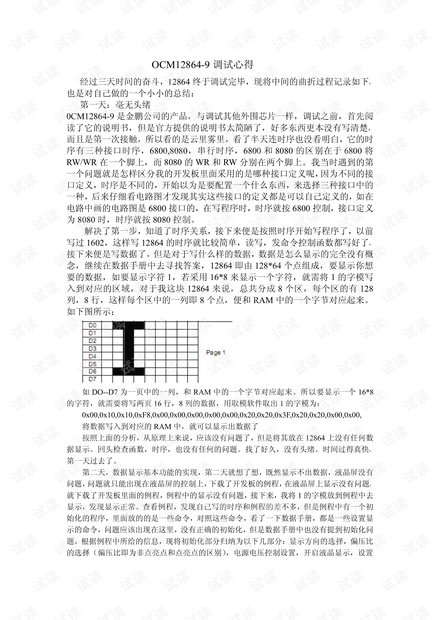金鹏电子LCD12864调试心得