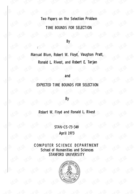Blum、Floyd、Pratt、Rivest、Tarjan__Time bounds for selection.pdf