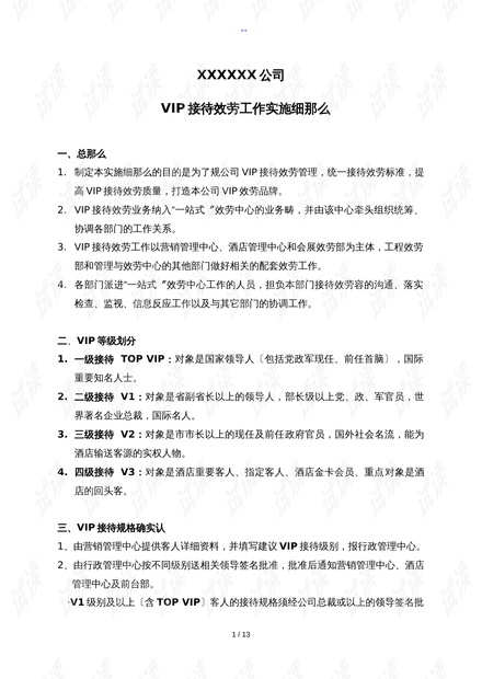 酒店VIP接待