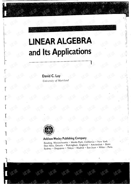 Linear Algebra And Its Applications by David C. Lay