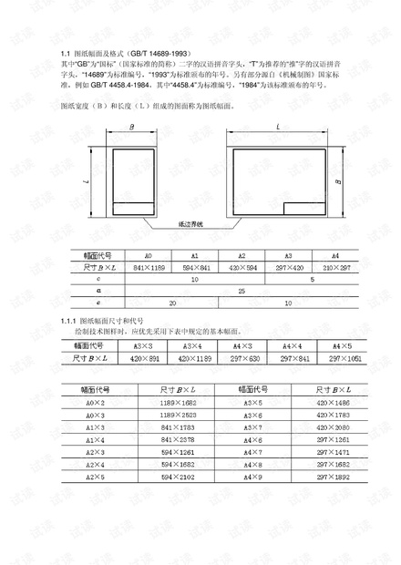 CAD机械制图图框标准