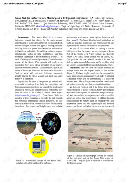 Sensor Web for Spatio-Temporal Monitoring of a Hydrological Environment