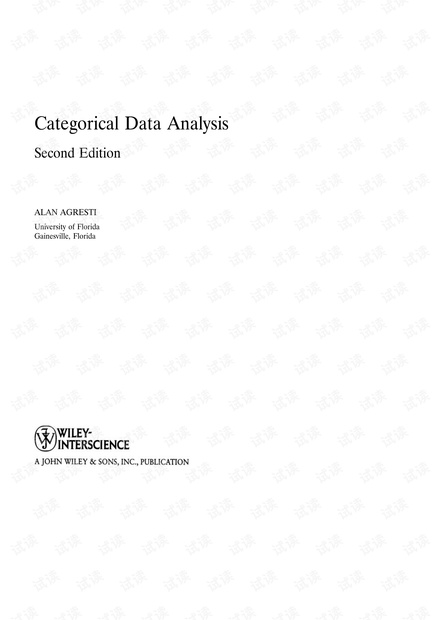 Categorical Data Analysis 2nd Edition - Agresti