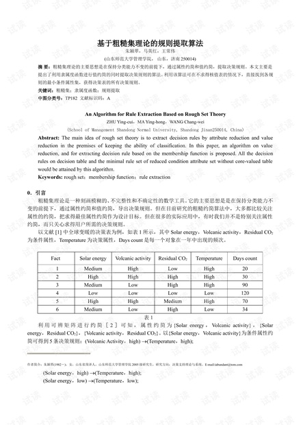 基于数据挖掘的规则算法