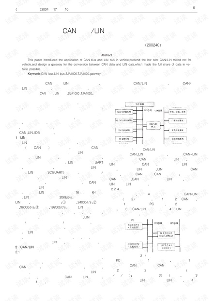 基于CAN总线_LIN总线的车身控制系统