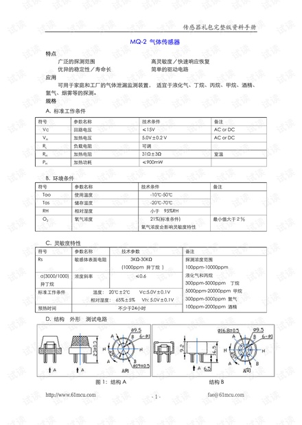 MQ-2烟雾传感器手册
