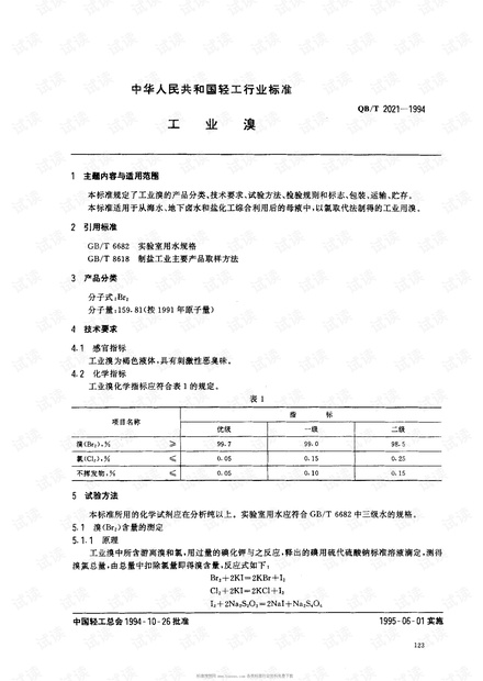 QBT 2021-1994 工业溴