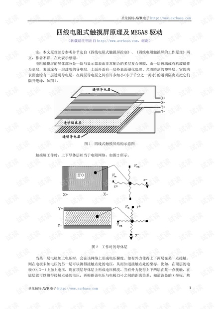 四线电阻式触摸屏原理及MEGA8驱动实例
