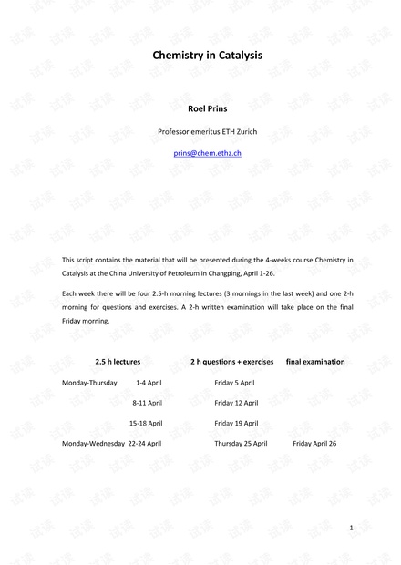 Chemistry in Catalysis