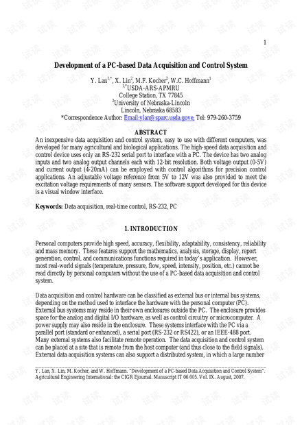Development of a PC-based Data Acquisition and Control System