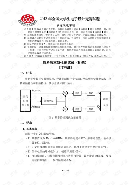 简易频率特性测试仪(E题)