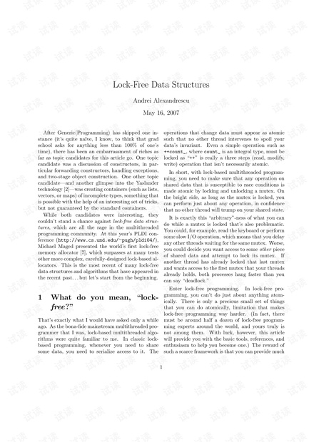 Lock-free数据结构