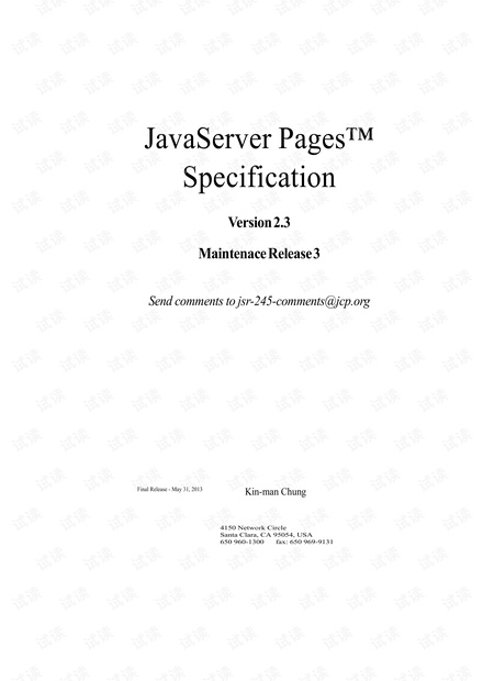 Java Server Pages Specification V2.3