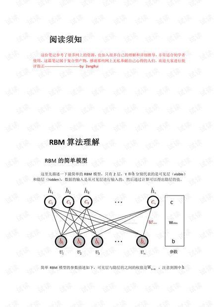 RBM 算法理解