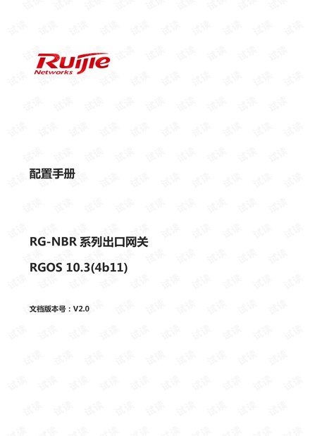 锐捷-NBR系列出口网关配置手册