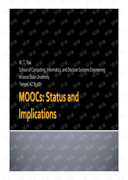 MOOCs:Status and Implications