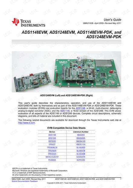 TI ADS1148/1248EVM及PDK用户指南：24/16位多通道ADC评估 - CSDN文库