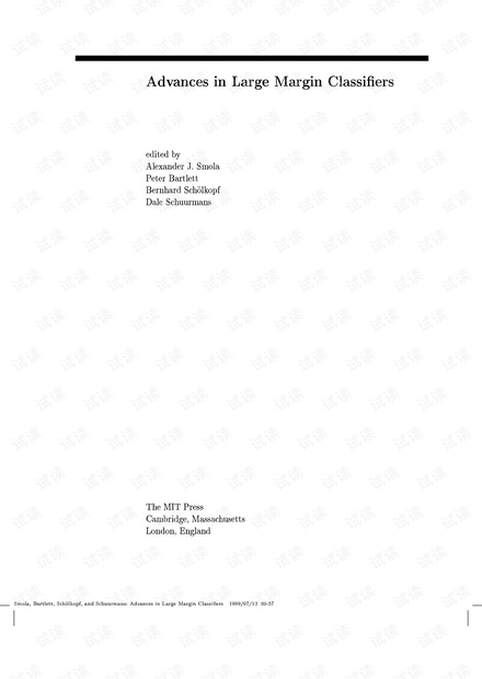 Advances in large margin classifiers