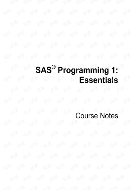 SAS Programming 1 Essentials.2009