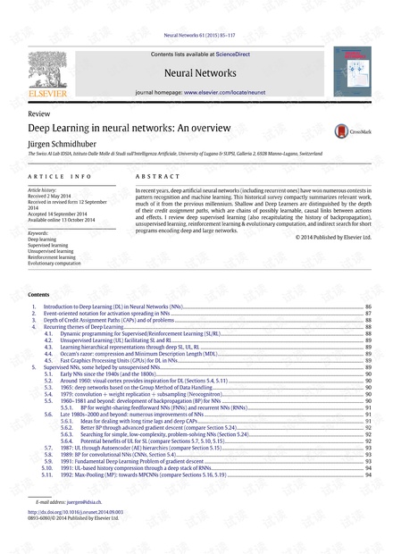Deep Learning in neural networks An overview-85