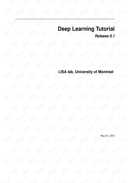 Deep Learning Tutorial