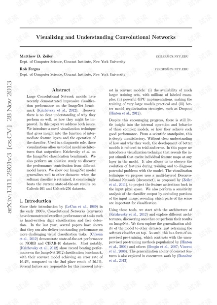 2013-Visualizing and Understanding Convolutional Networks
