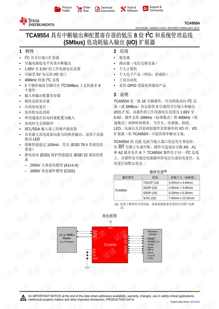 TCA9554低功耗输入输出(I/O)扩展芯片_TCA9554 I2C扩展芯片资源-CSDN下载