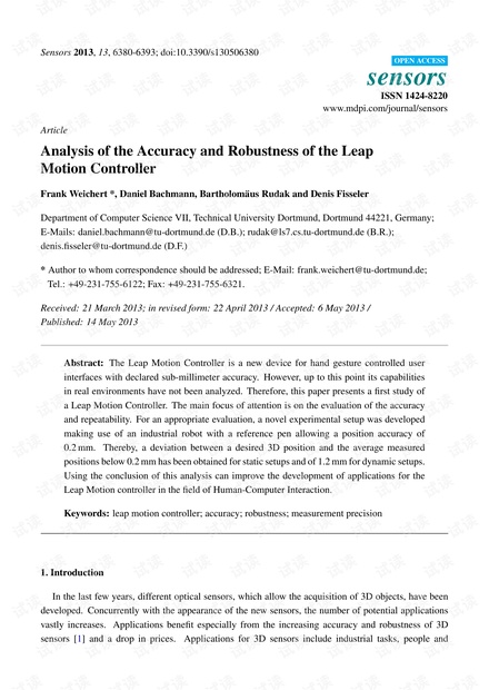 Analysis of the Accuracy and Robustness of the Leap Motion Controller