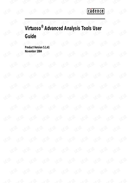 cadence Virtuoso Advanced Analysis Tools User Guide