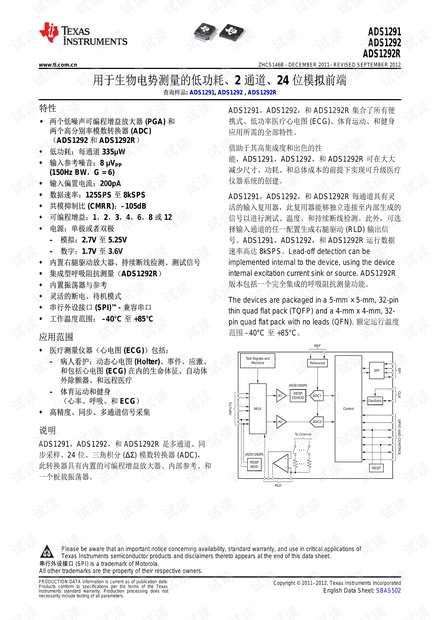 ADS1292心电模拟前端