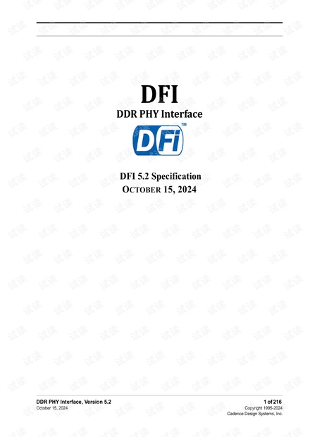 DDR-PHY-Interface-Specification-v5-2.pdf，高清，带书签，DDRDFI接口协议_DDR DFI接口协议 ...