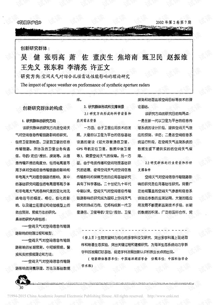 创新研究群体_吴健张明高萧佐董庆_省略_对综合孔径雷达性能影响的理论研
