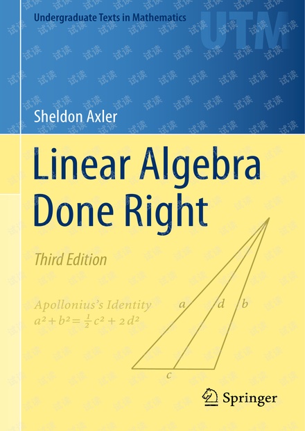 Linear algebra done right, 3rd Edition, 2015