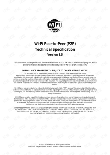 Wi-Fi Peer-to-Peer (P2P) Technical Specification Version 1.5